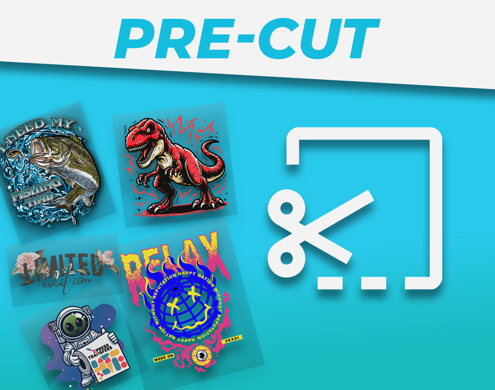 Individual pre-cut DTF transfers