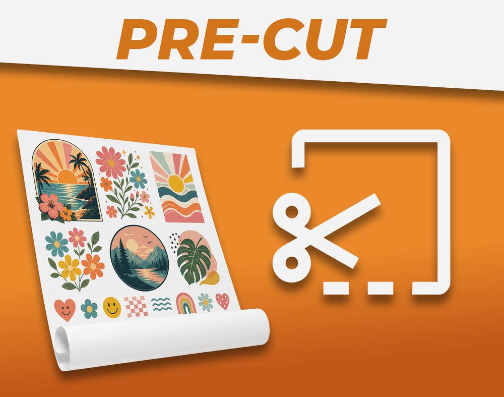 Individual pre-cut sublimation transfers