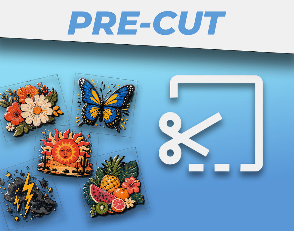 Individual pre-cut UV DTF decals