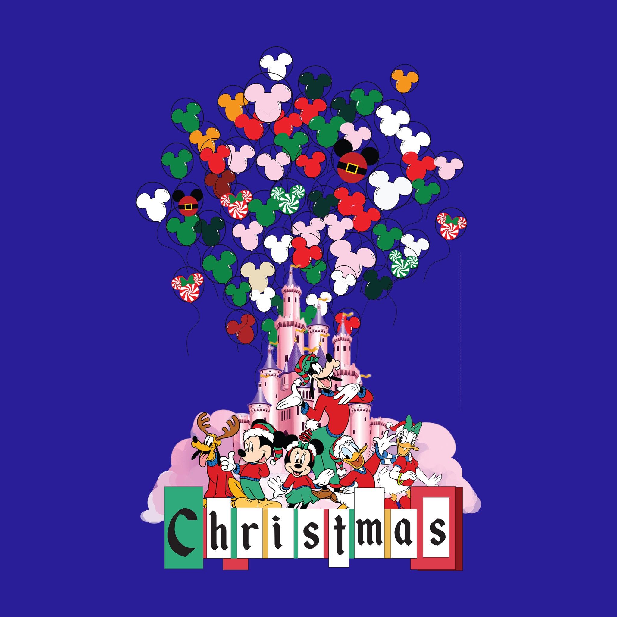 Christmas Pink Disney Castle