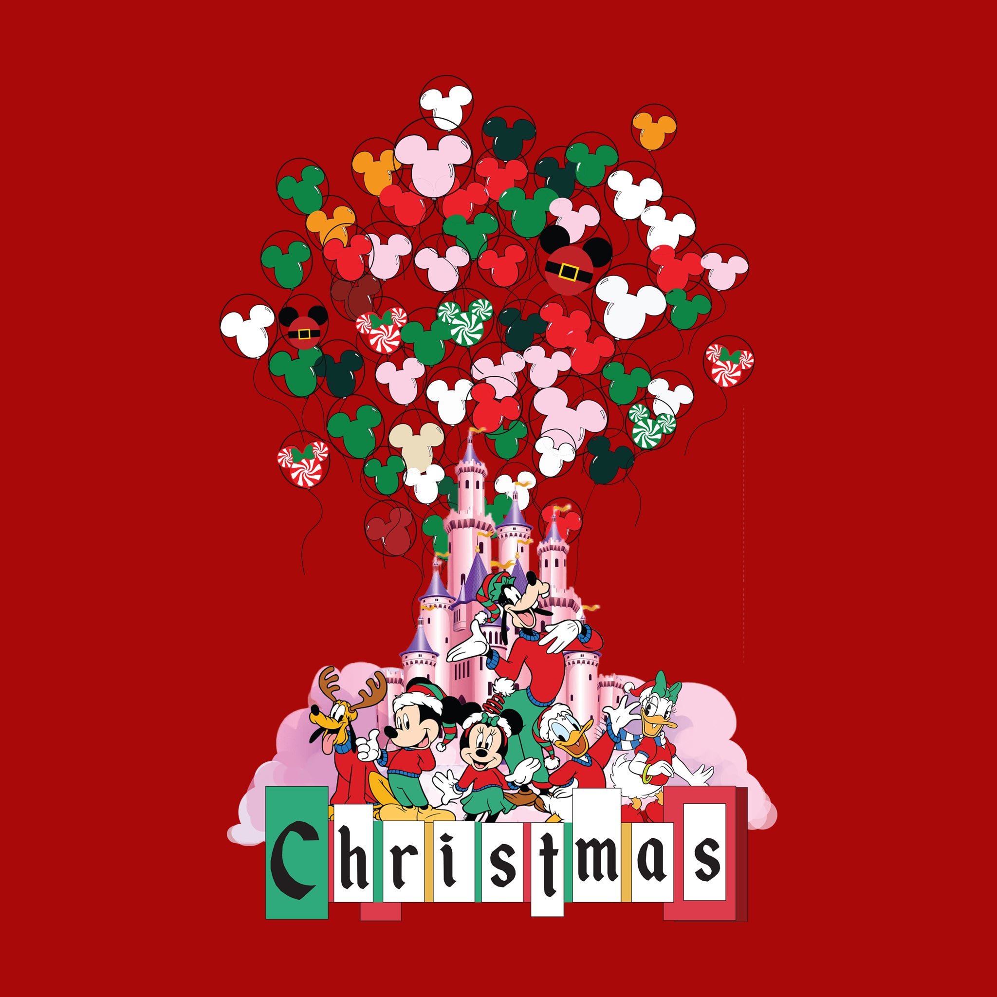 Christmas Pink Disney Castle