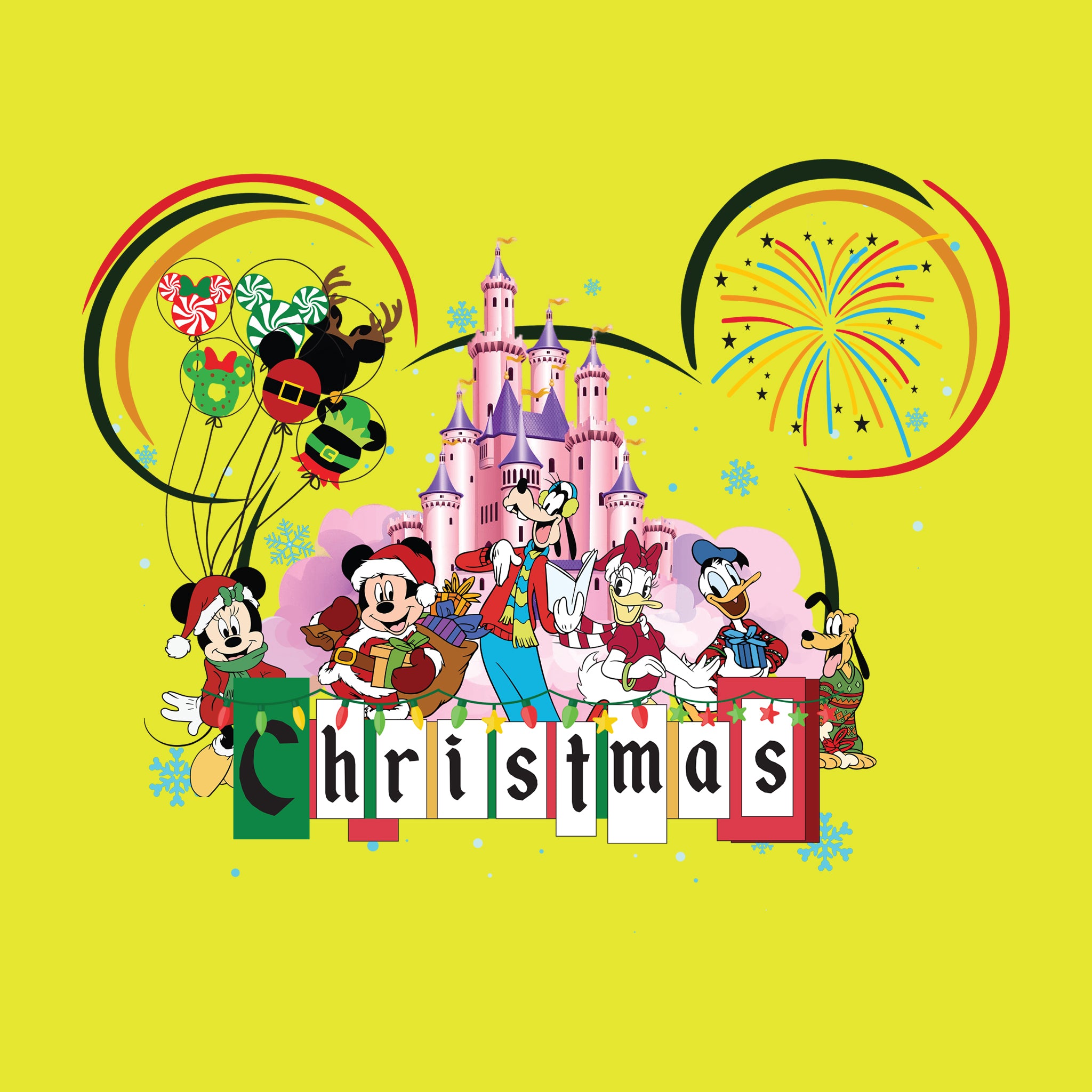 Christmas Pink Disney Castle Head