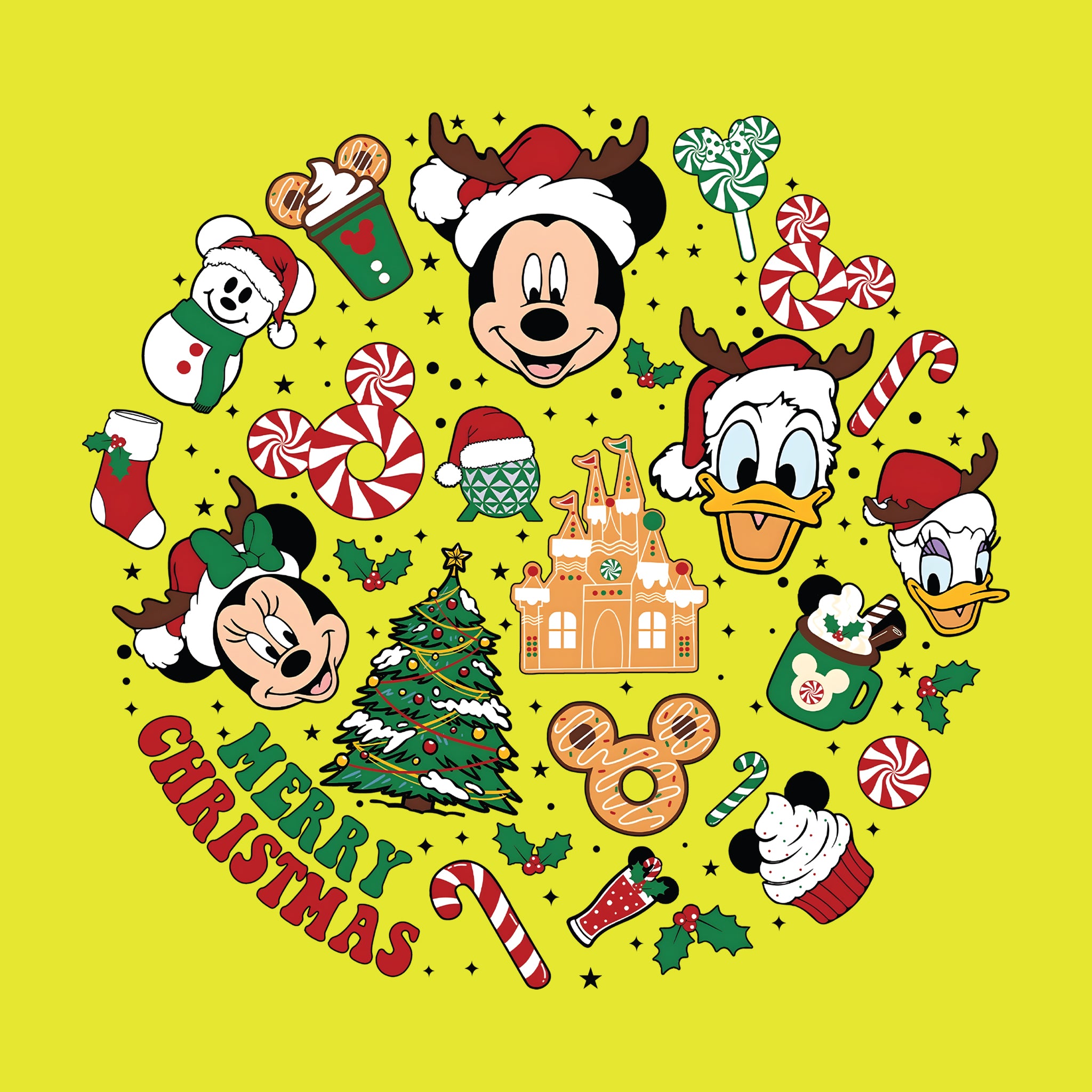 Merry Christmas Disney Circle Collage