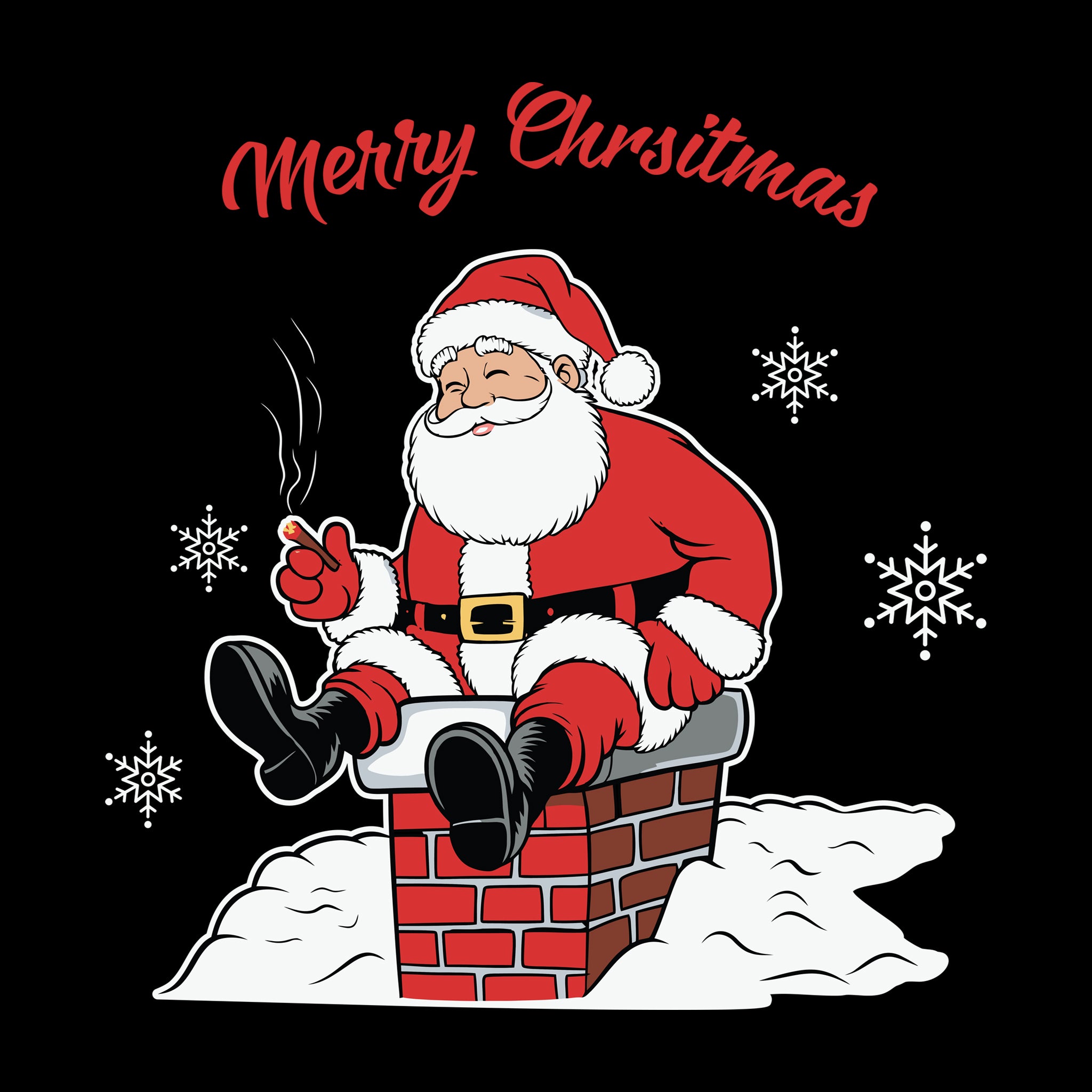 Merry Christmas Smoking Chimney