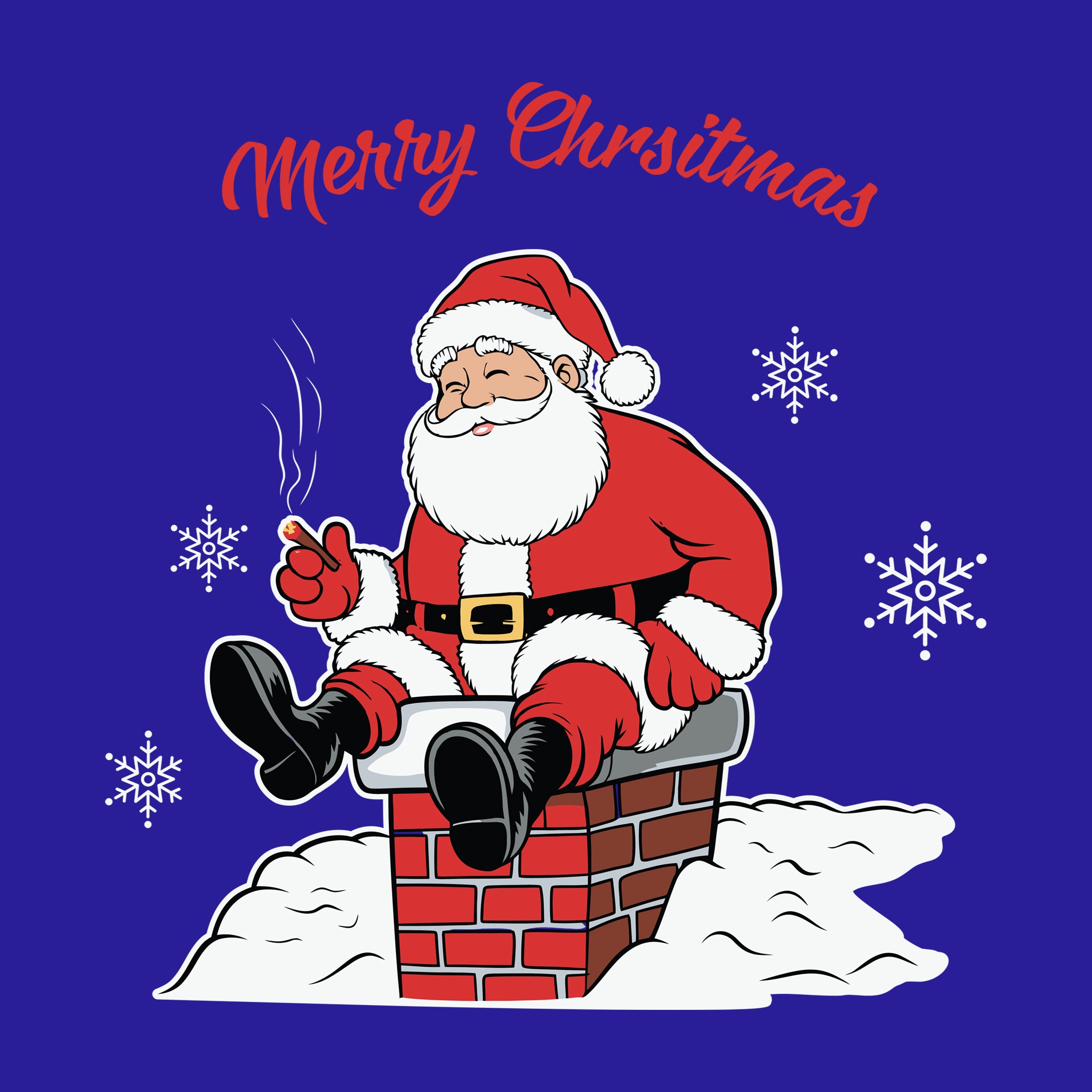 Merry Christmas Smoking Chimney