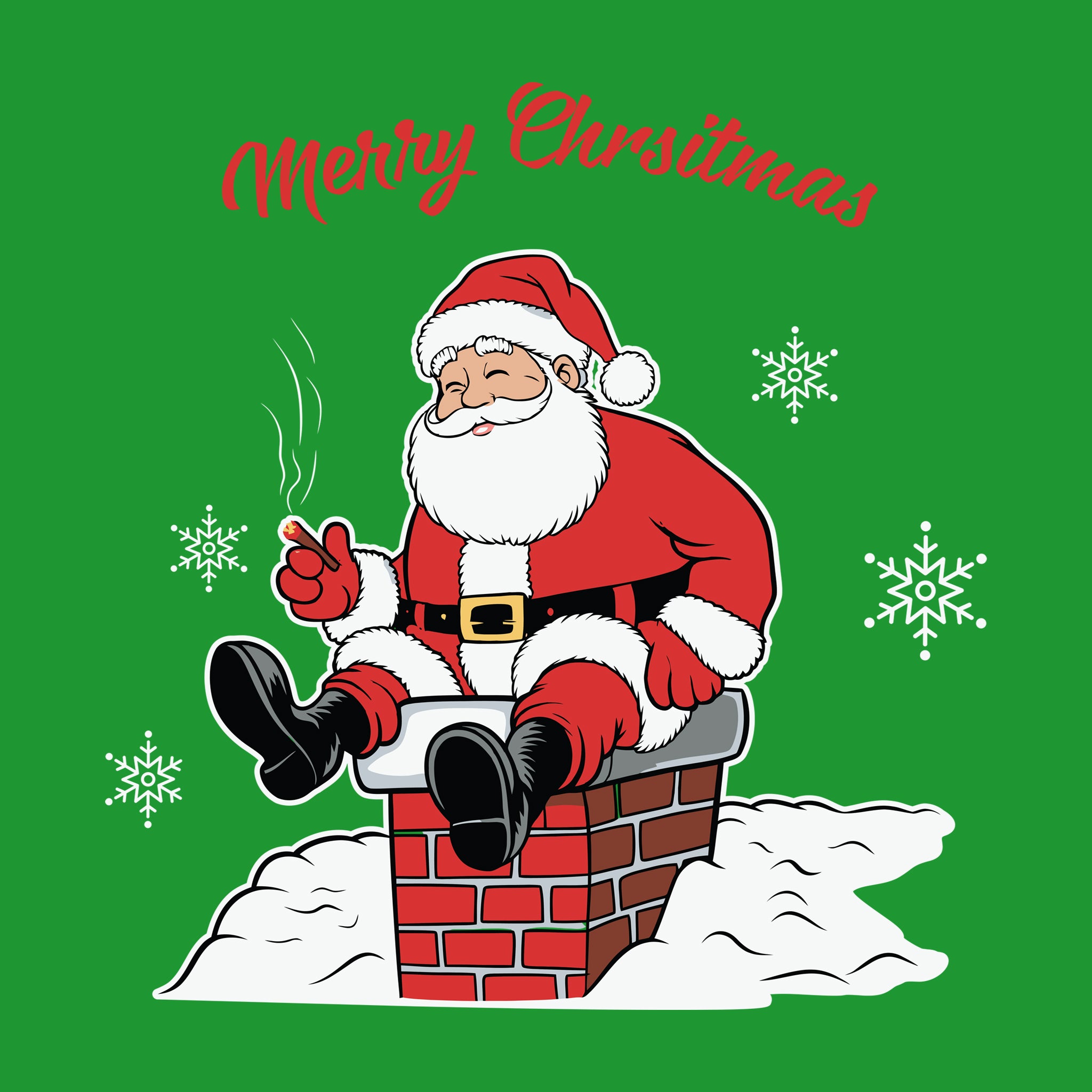Merry Christmas Smoking Chimney