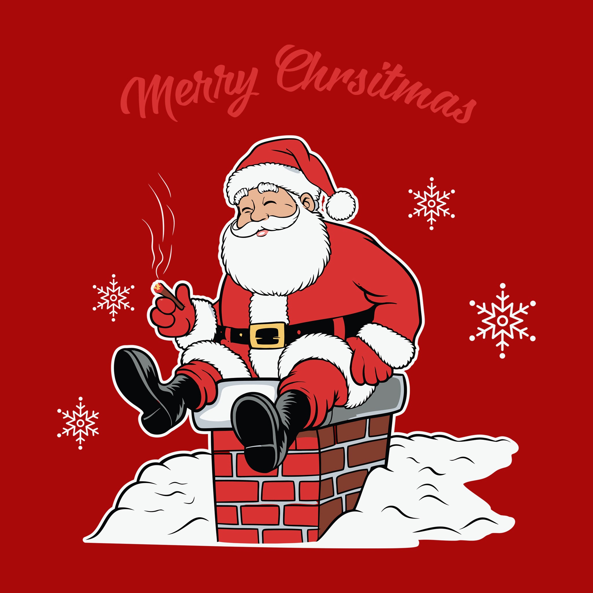 Merry Christmas Smoking Chimney