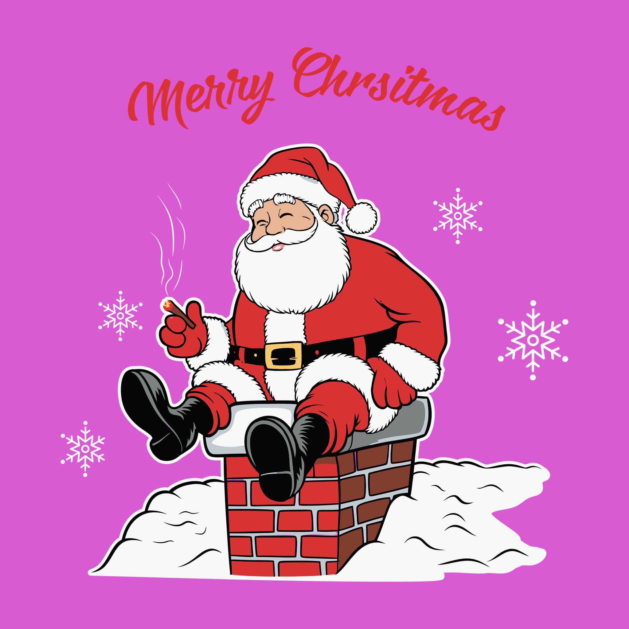 Merry Christmas Smoking Chimney