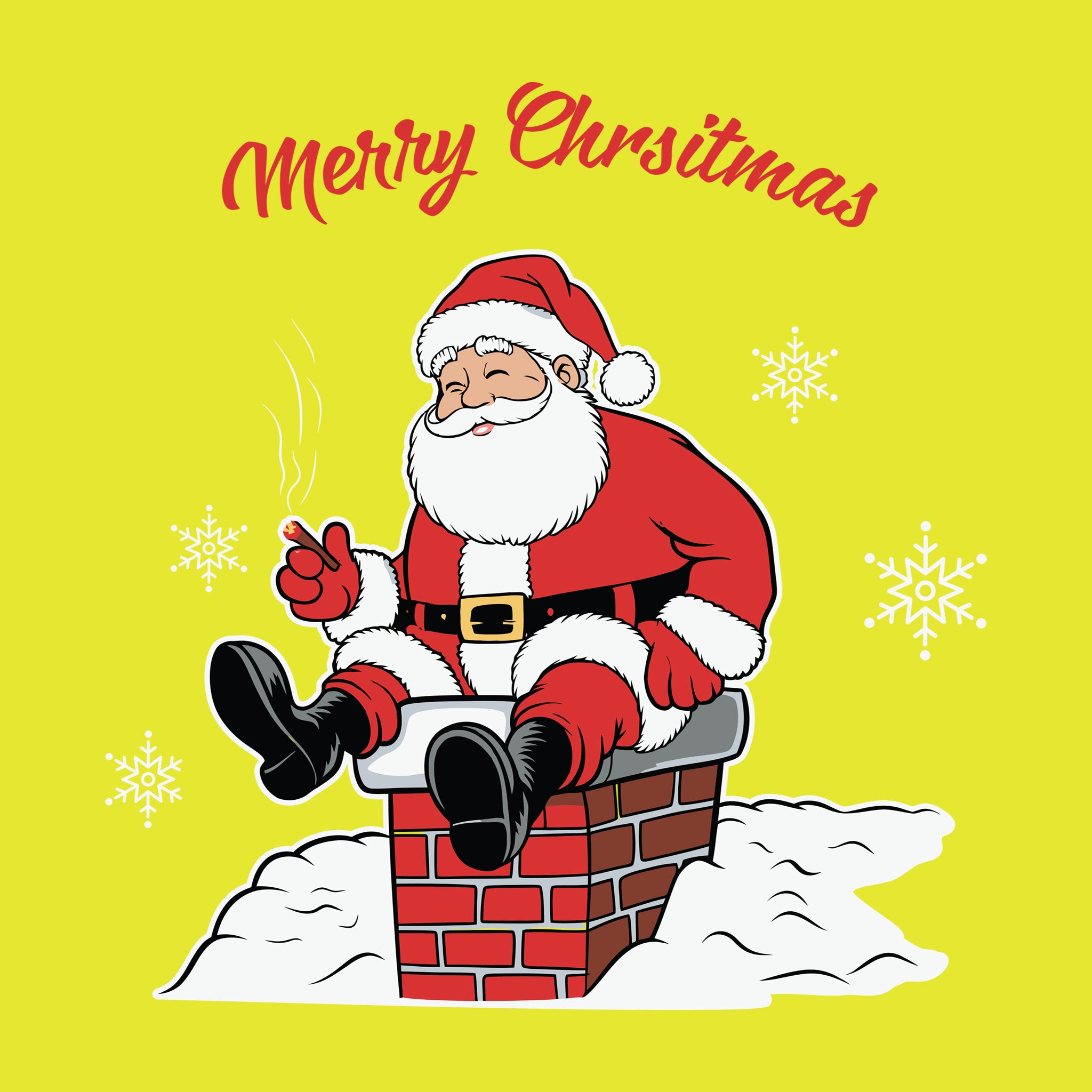 Merry Christmas Smoking Chimney