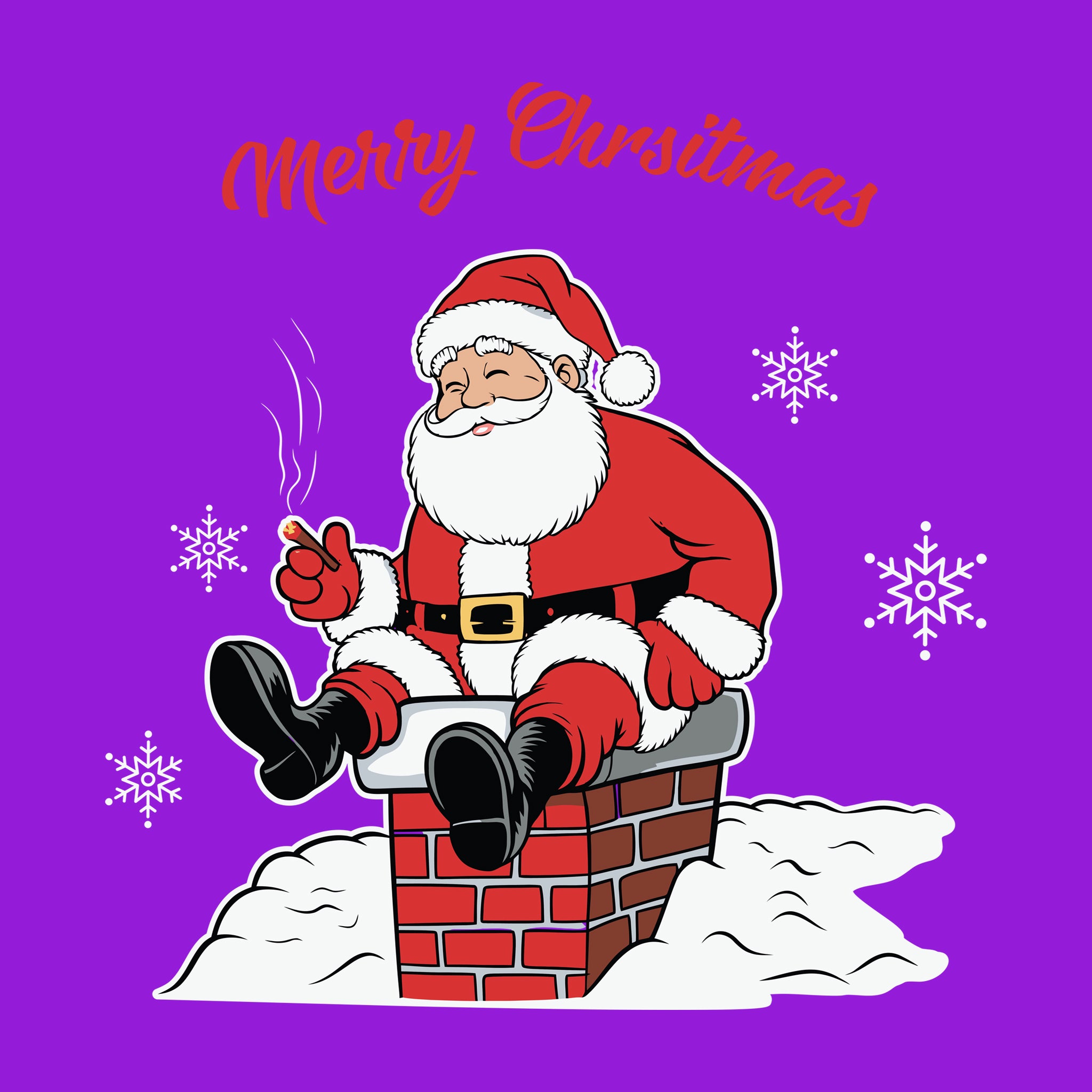 Merry Christmas Smoking Chimney