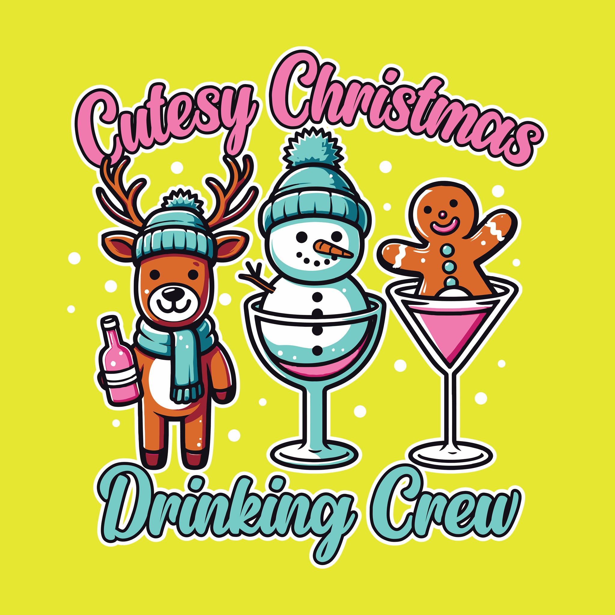 Cutesy Christmas Drinking Crew