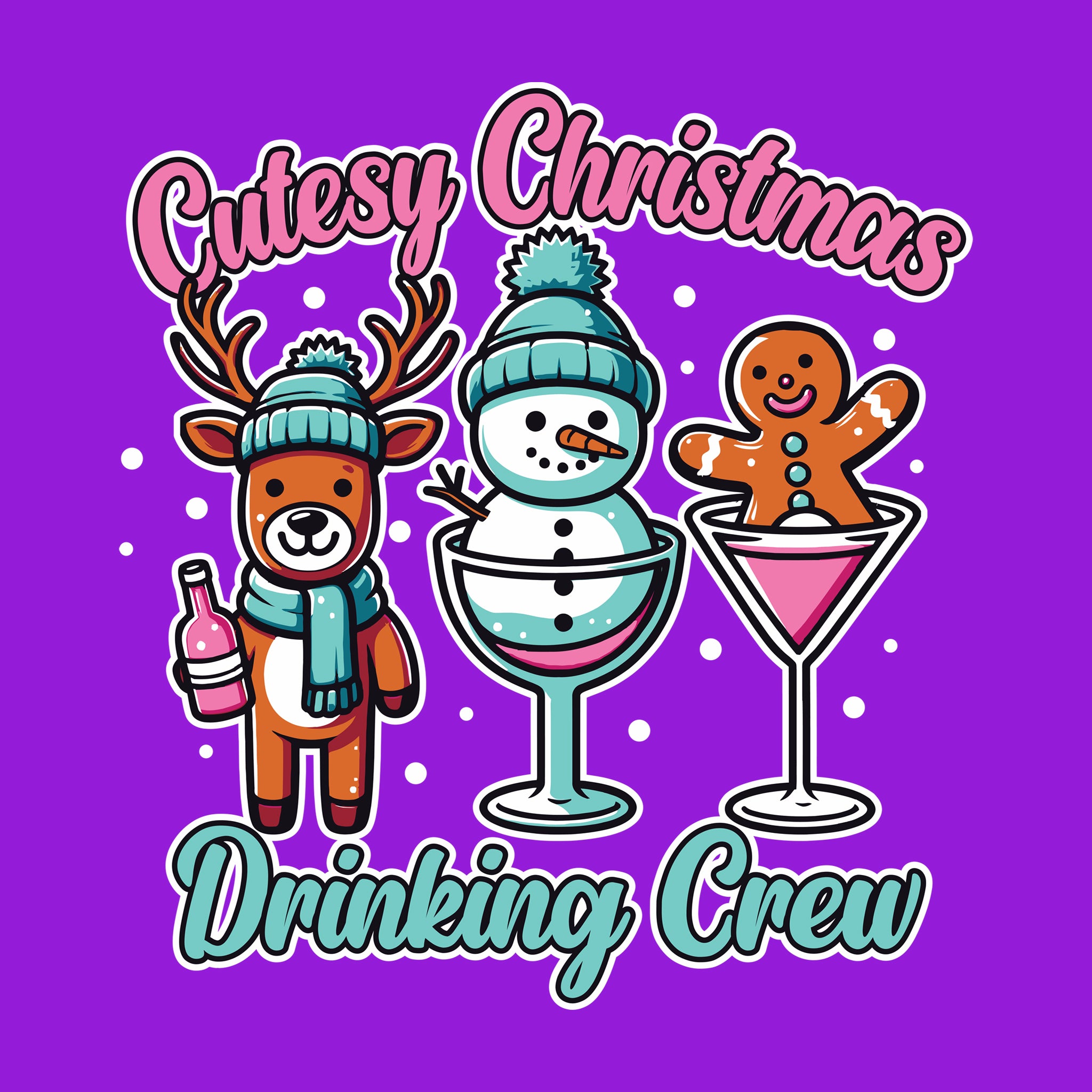 Cutesy Christmas Drinking Crew