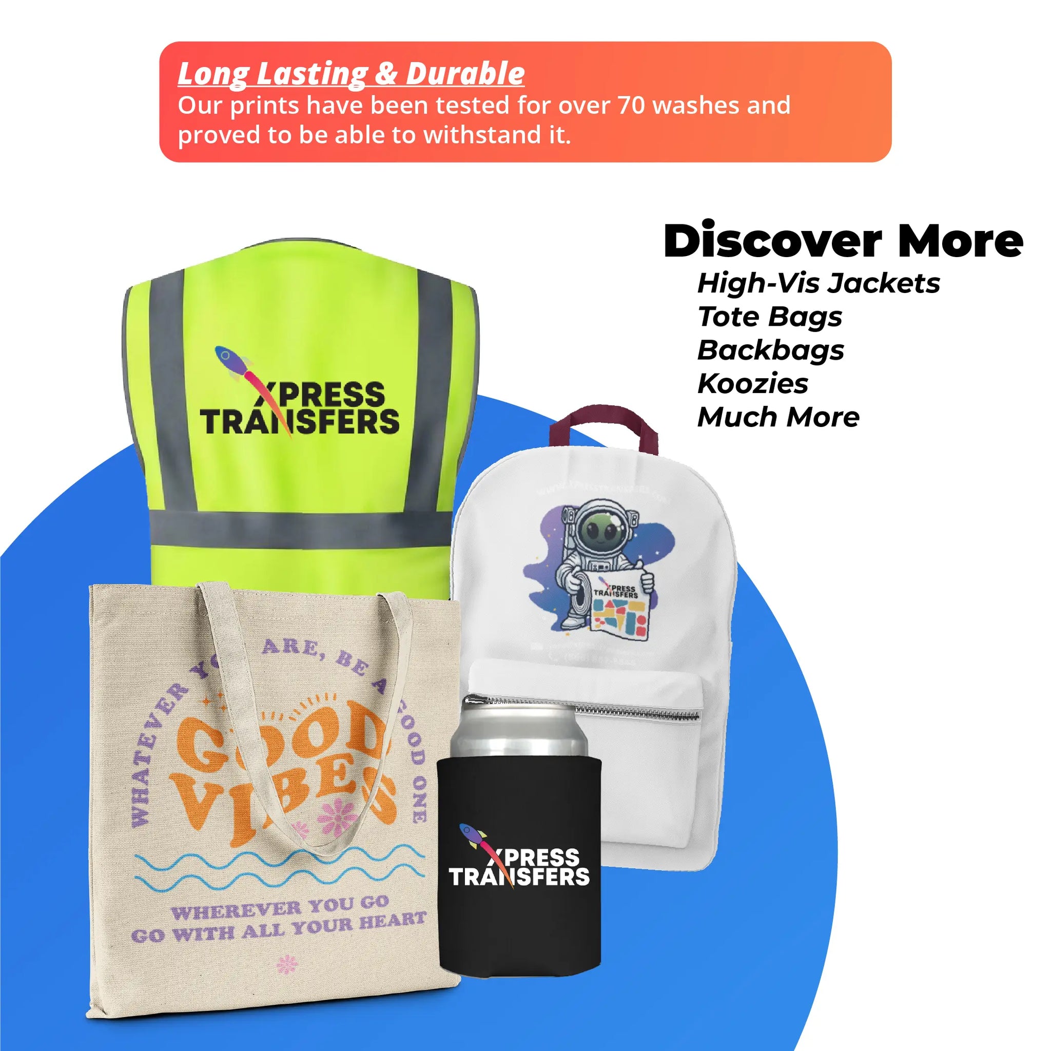 Discover even more ways to use DTF transfers. Our prints have been tested for over 70 washes and have withstood the trials.