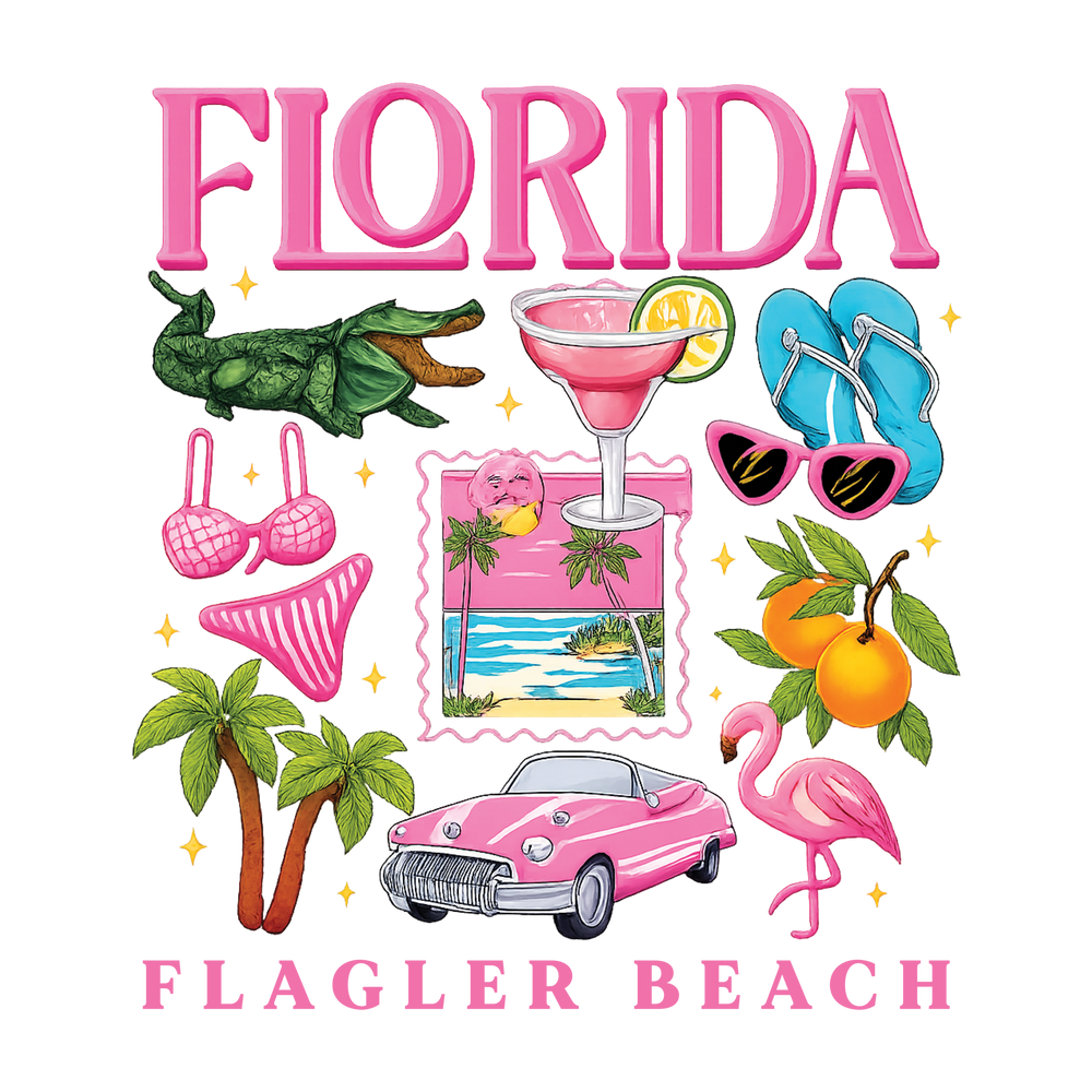 Florida Pink Beach Icons
