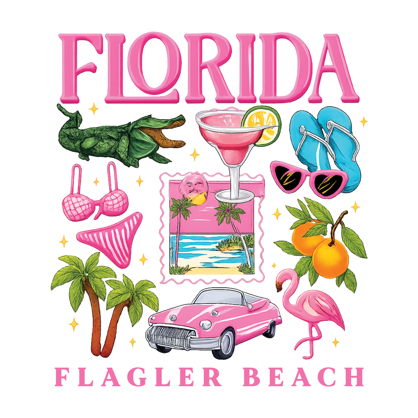 Florida Pink Beach Icons
