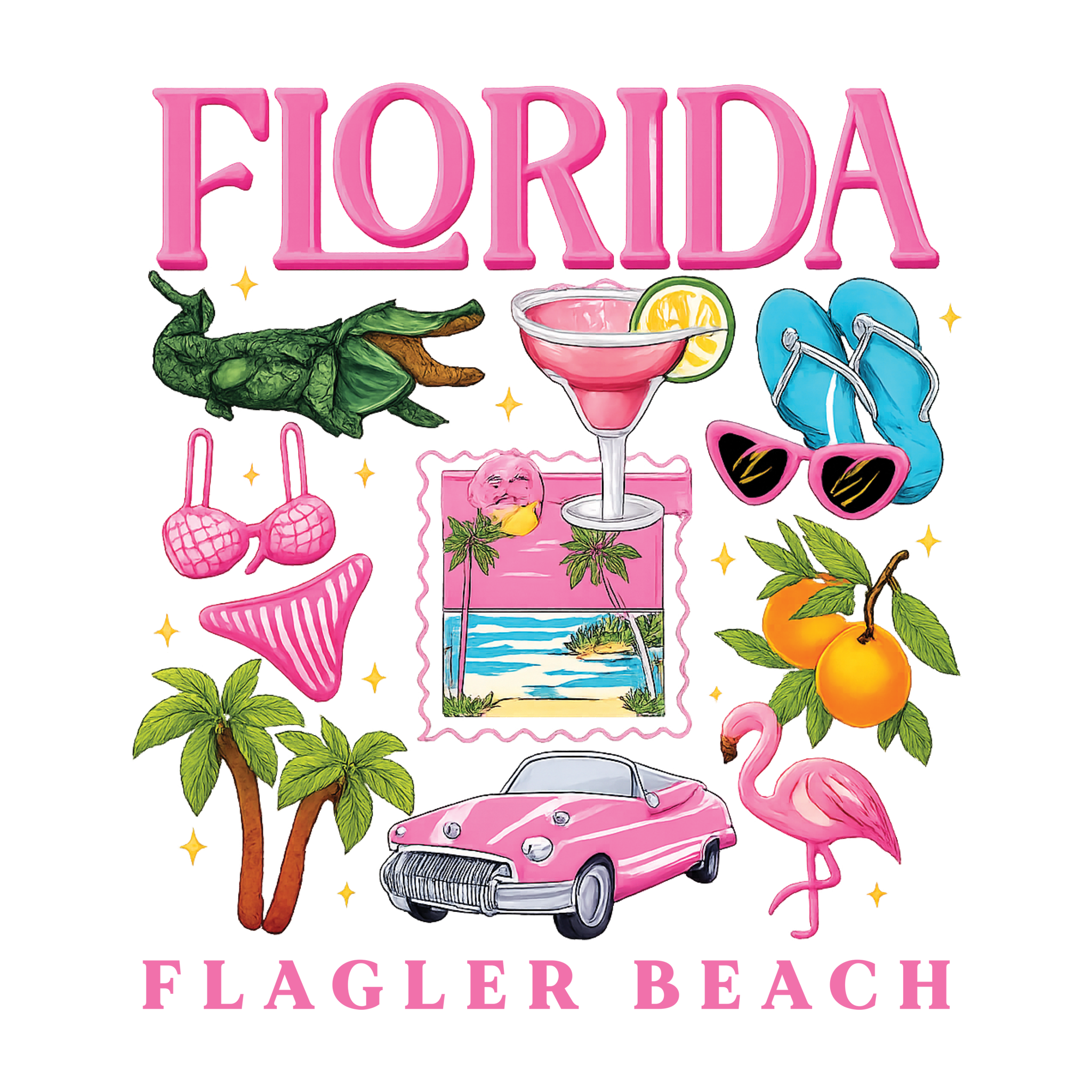 Florida Pink Beach Icons