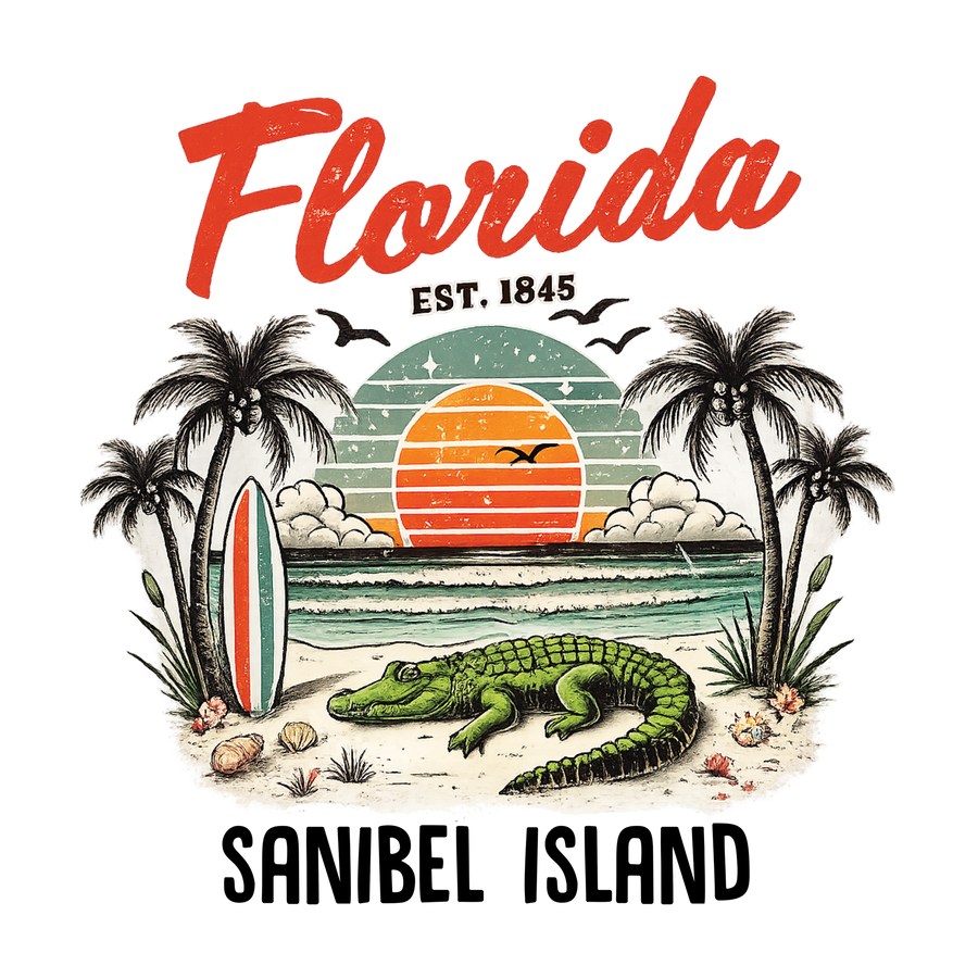 Florida Coastal Sunset Alligator