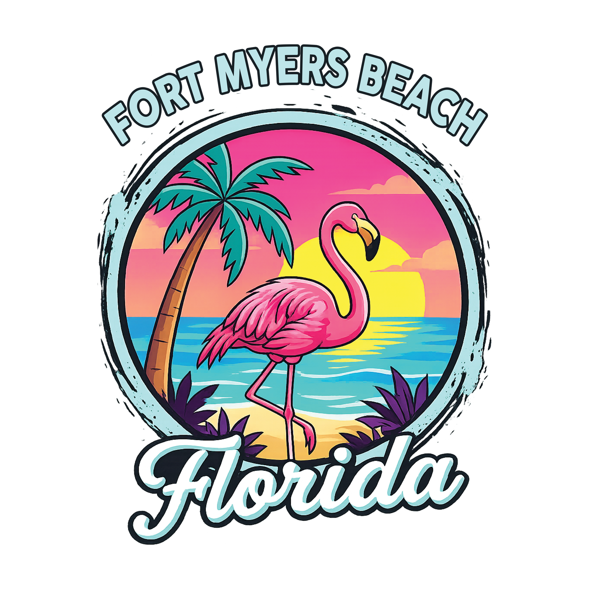 Florida Flamingo Sunset Beach
