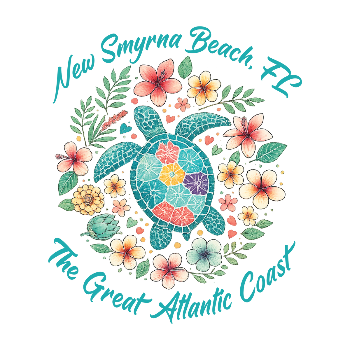 Florida Sea Turtle Floral