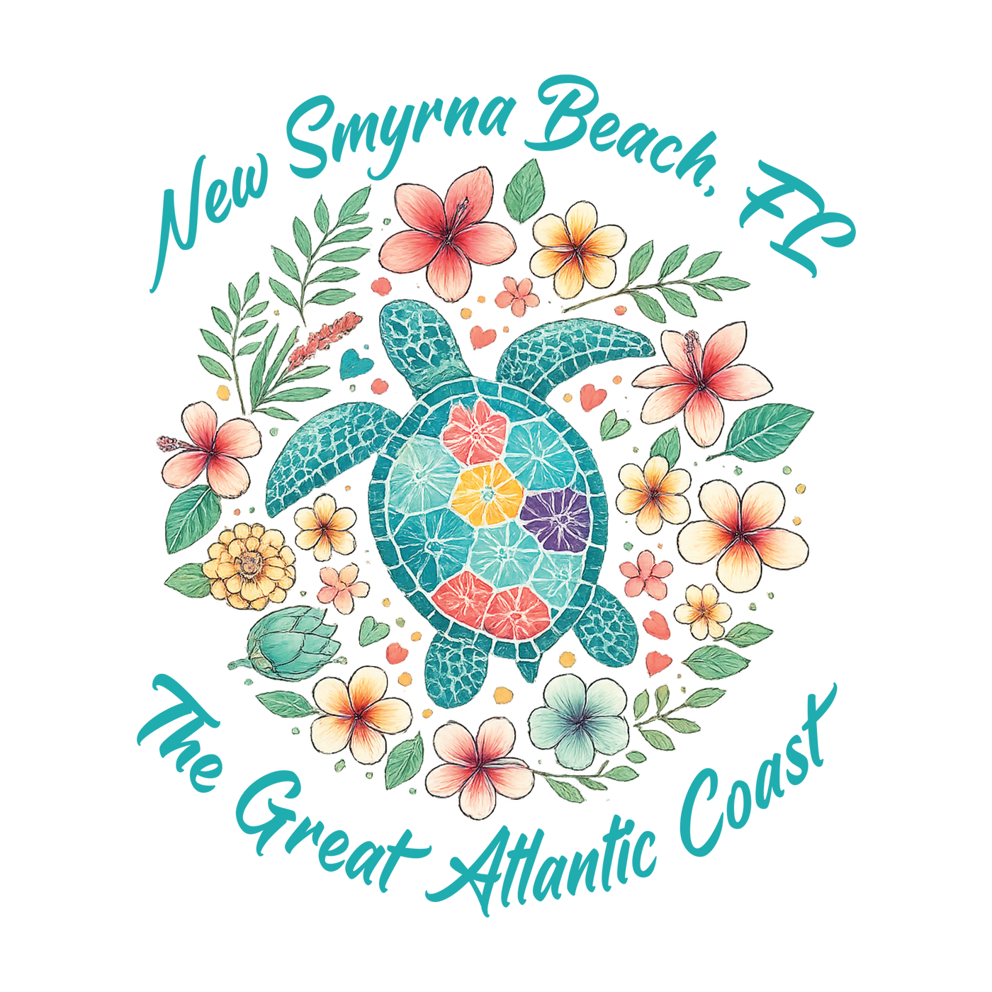 Florida Sea Turtle Floral