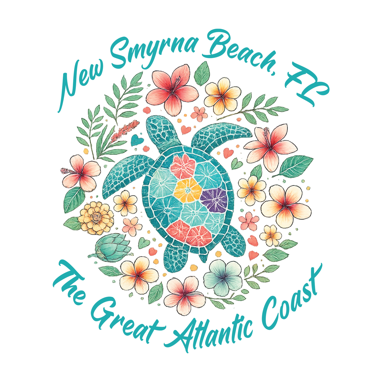 Florida Sea Turtle Floral
