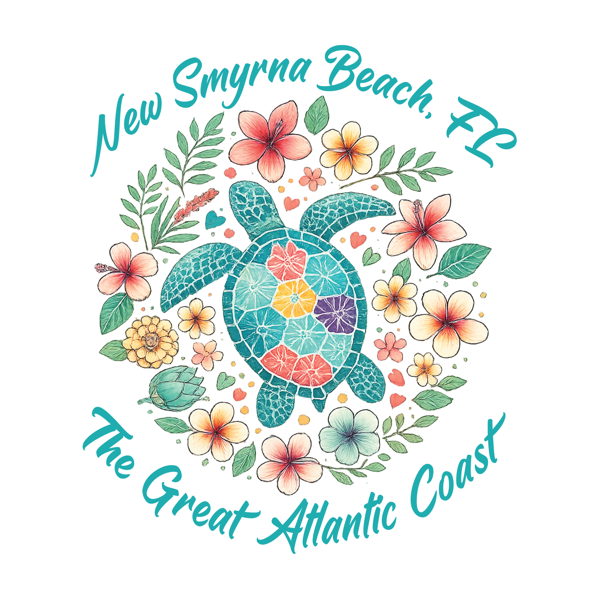 Florida Sea Turtle Floral