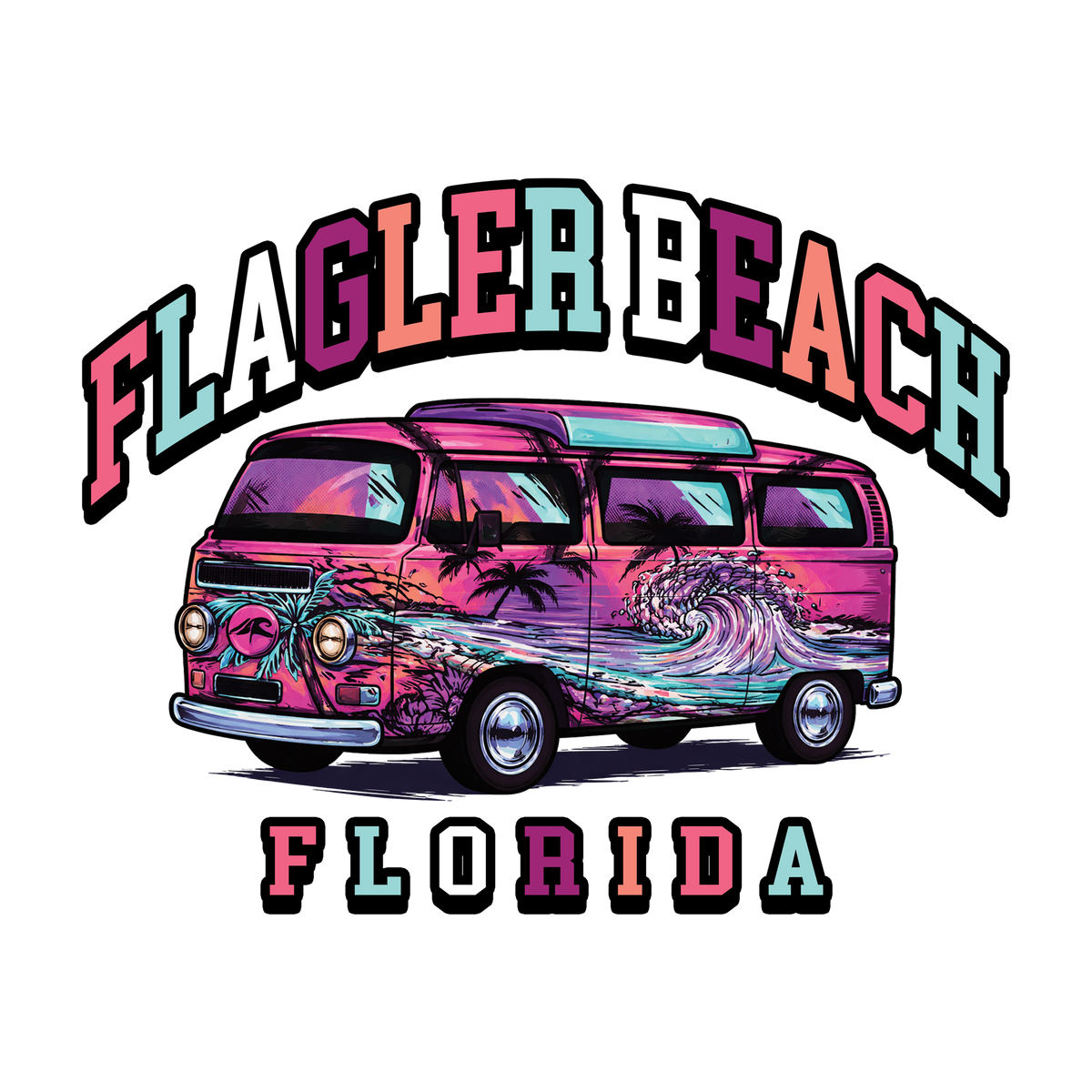 Retro Surf Van Beach