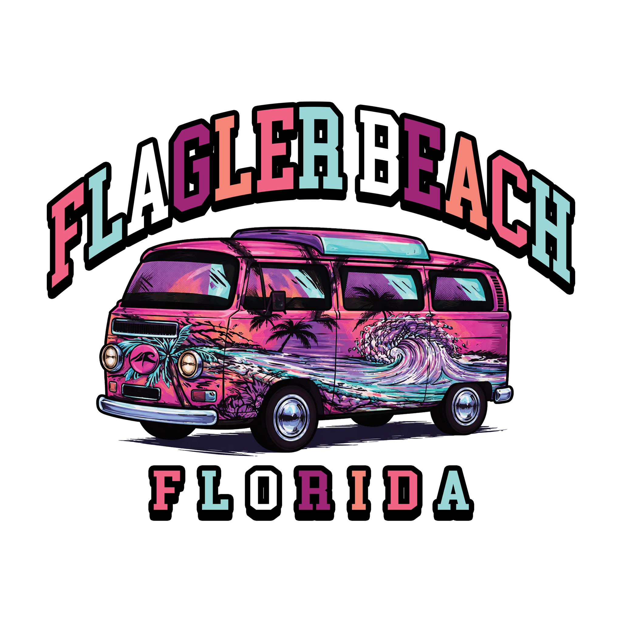Retro Surf Van Beach