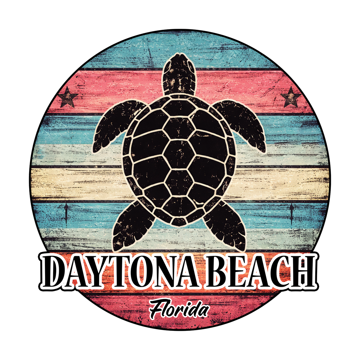 Vintage Sea Turtle Stripe Planks