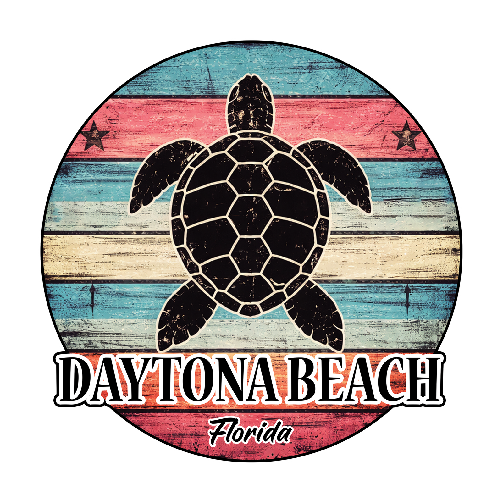 Vintage Sea Turtle Stripe Planks