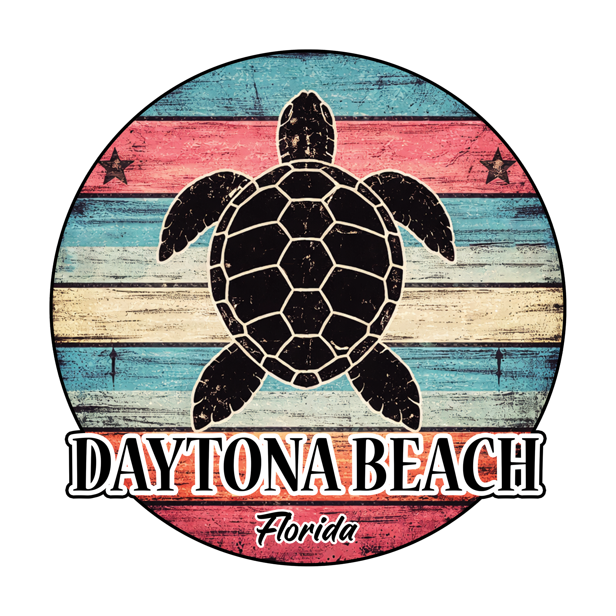 Vintage Sea Turtle Stripe Planks