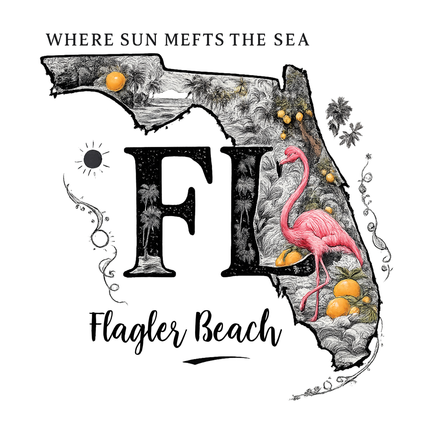 Florida Flamingo Citrus Map