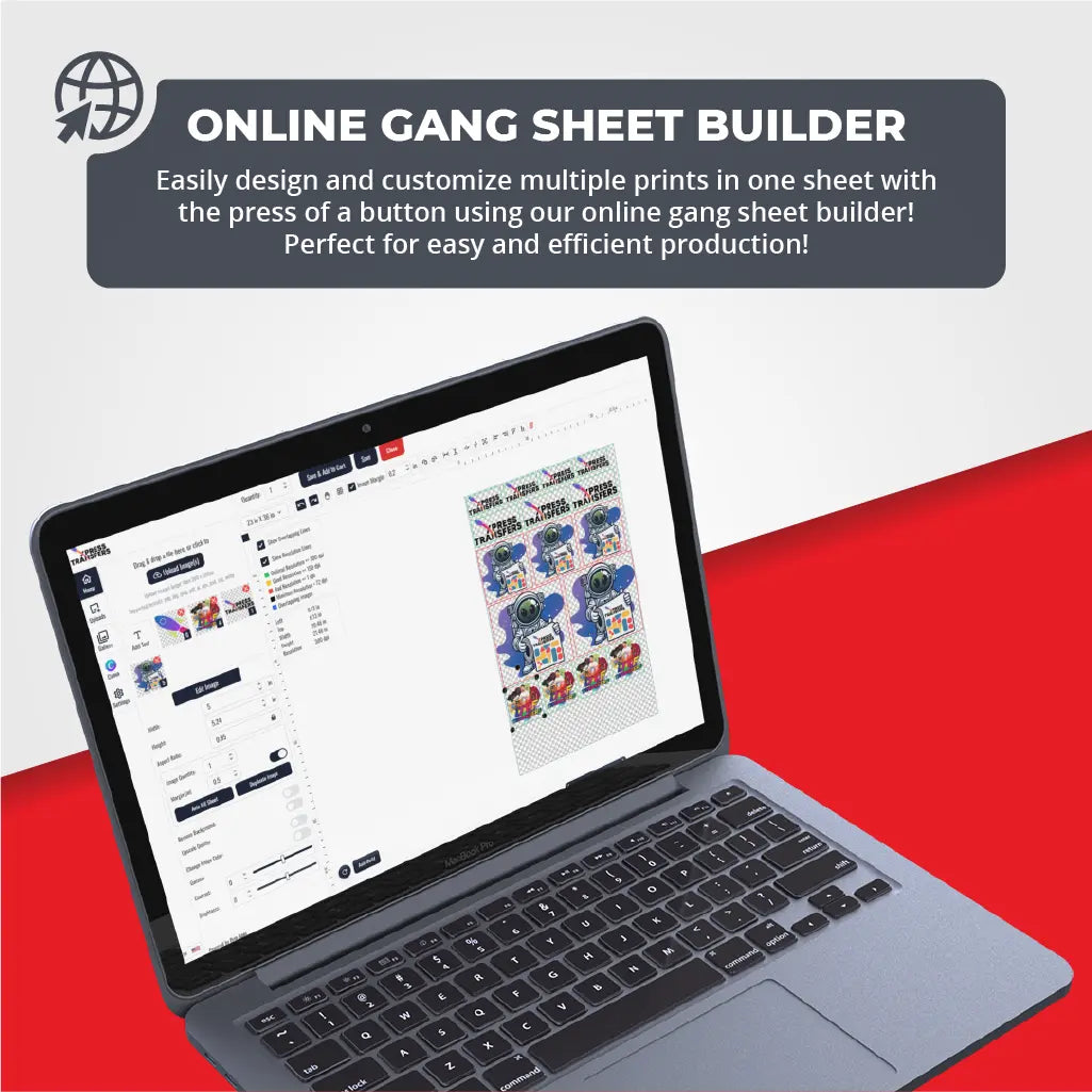 Use our online Gang Sheet builder to easily and quickly size and arrange your images for printing.