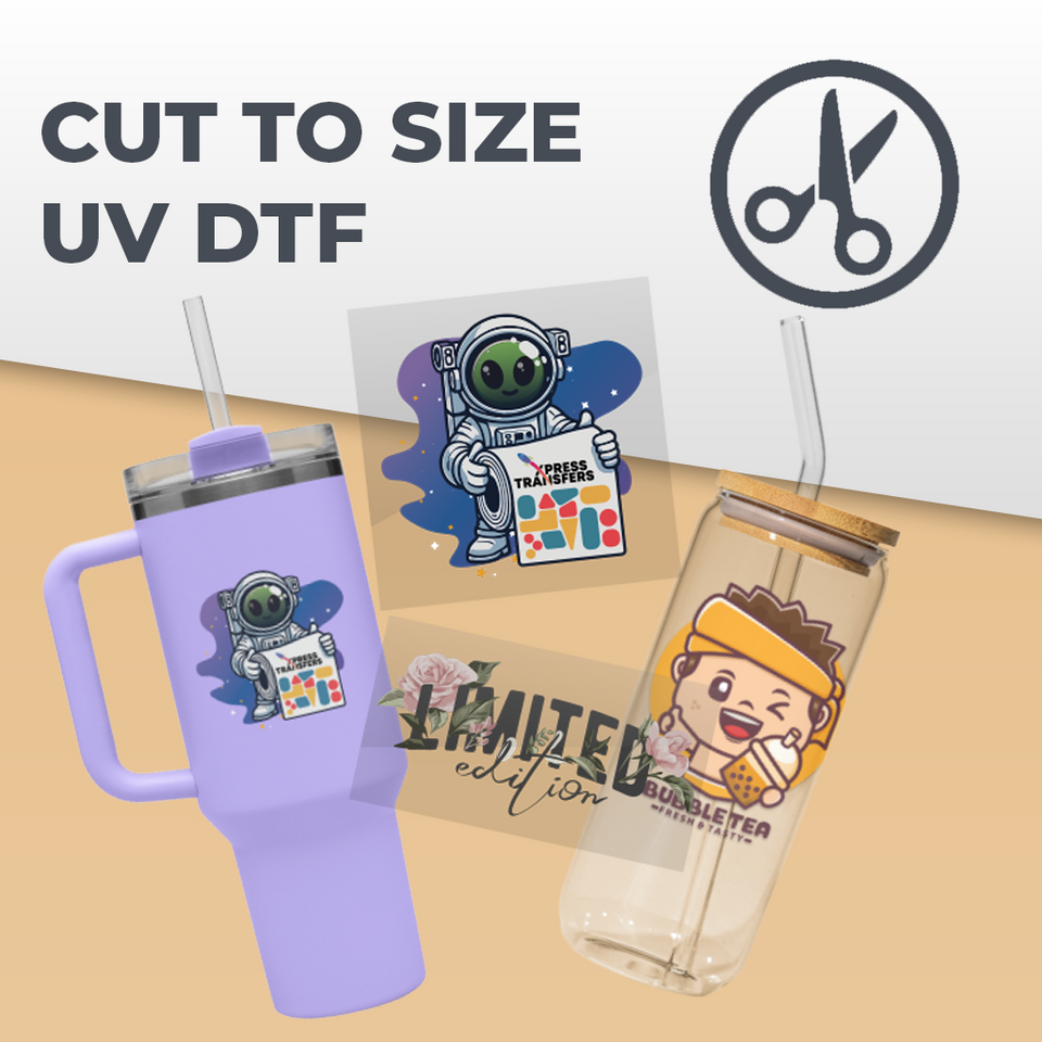 Pre-cut UV DTF transfers