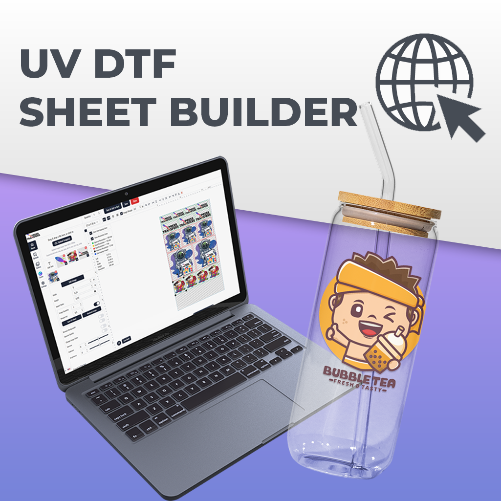 Glossy UV DTF decals applied to smooth hard surfaces