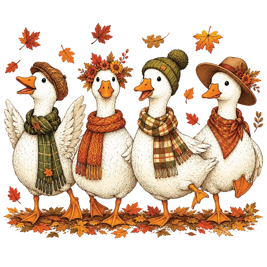 Autumn Dressed Ducks