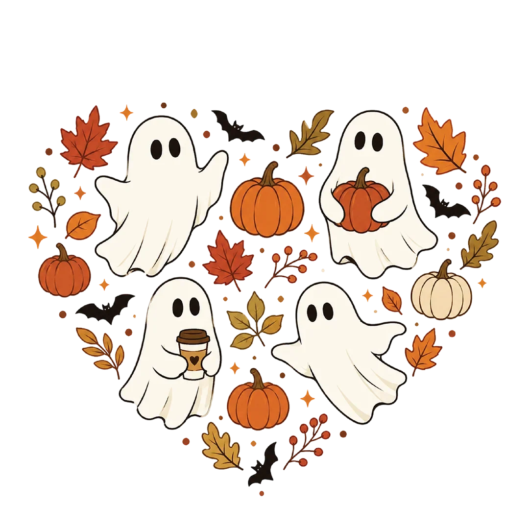 Autumn Ghost and Pumpkin Heart