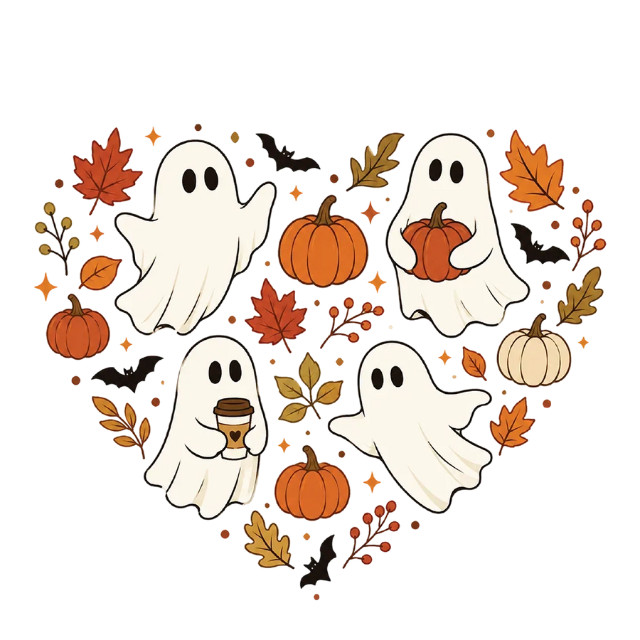 Autumn Ghost and Pumpkin Heart