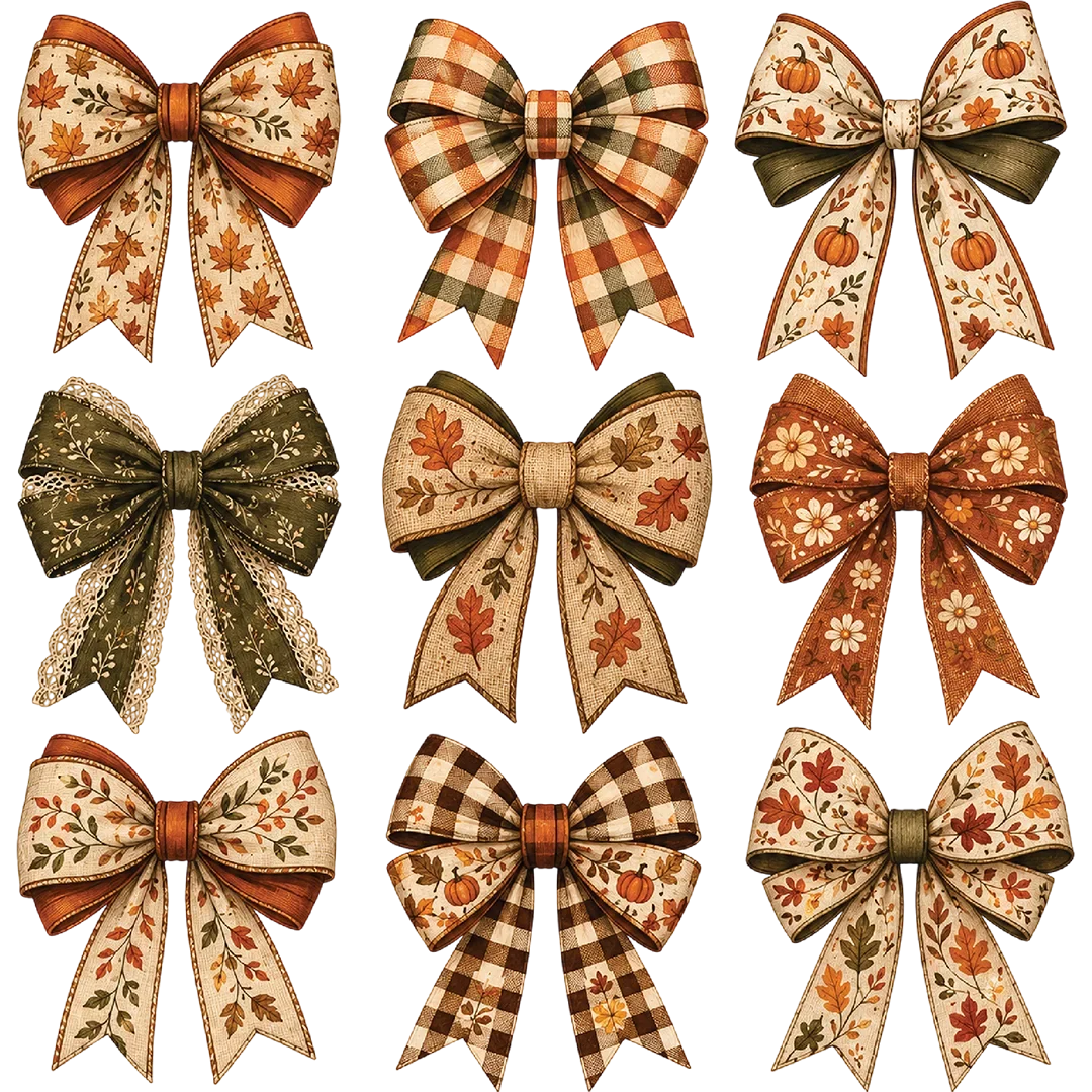 Autumn Pattern Bow Collection
