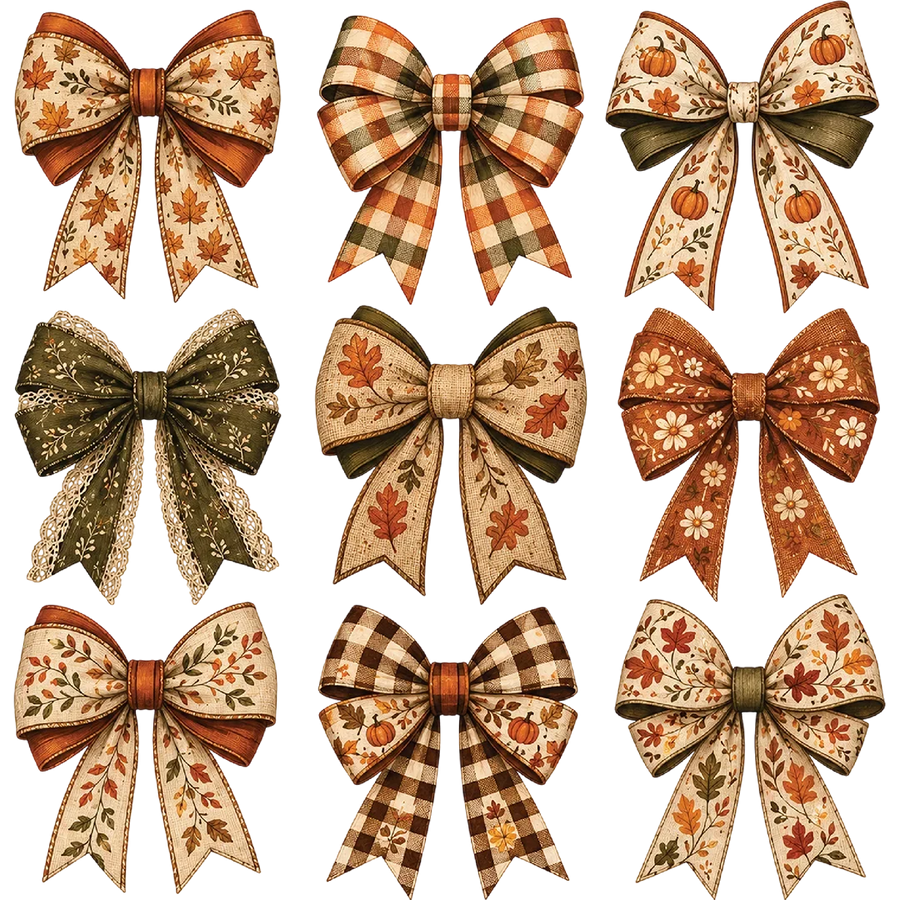 Autumn Pattern Bow Collection