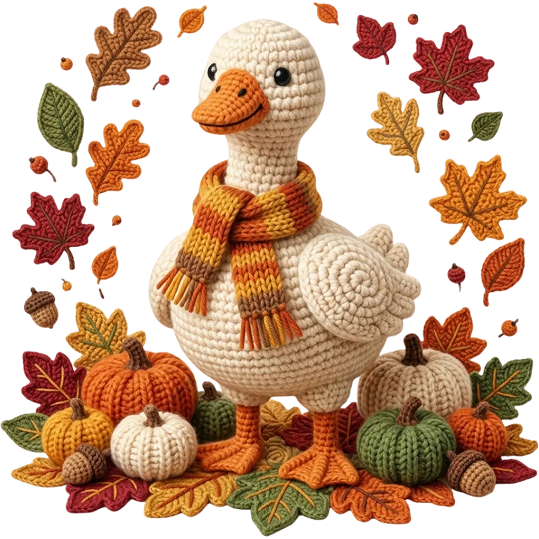 Cozy Knit Autumn Duck