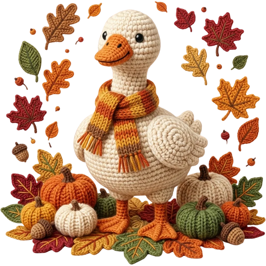 Cozy Knit Autumn Duck