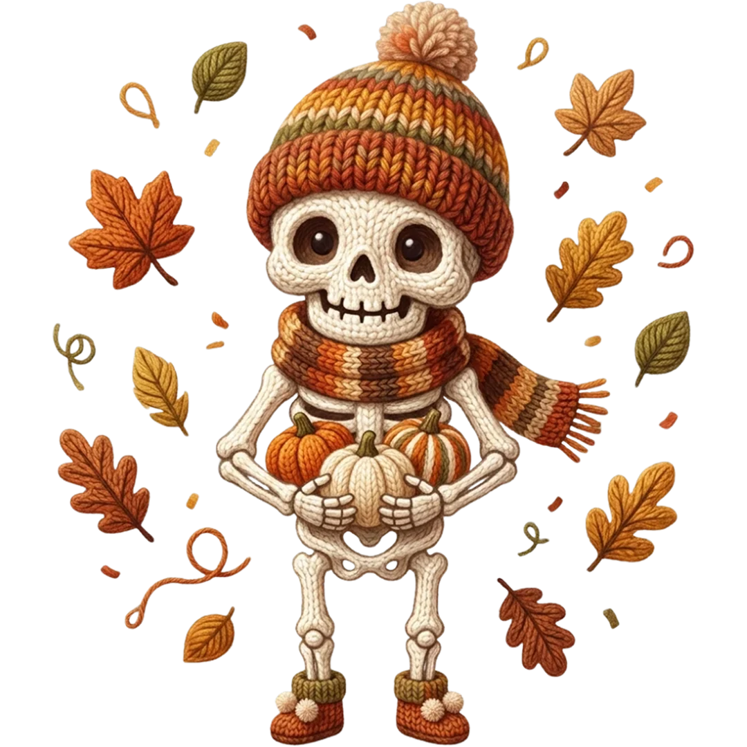 Cozy Knit Autumn Skeleton
