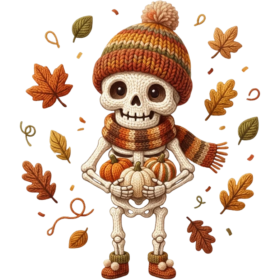 Cozy Knit Autumn Skeleton