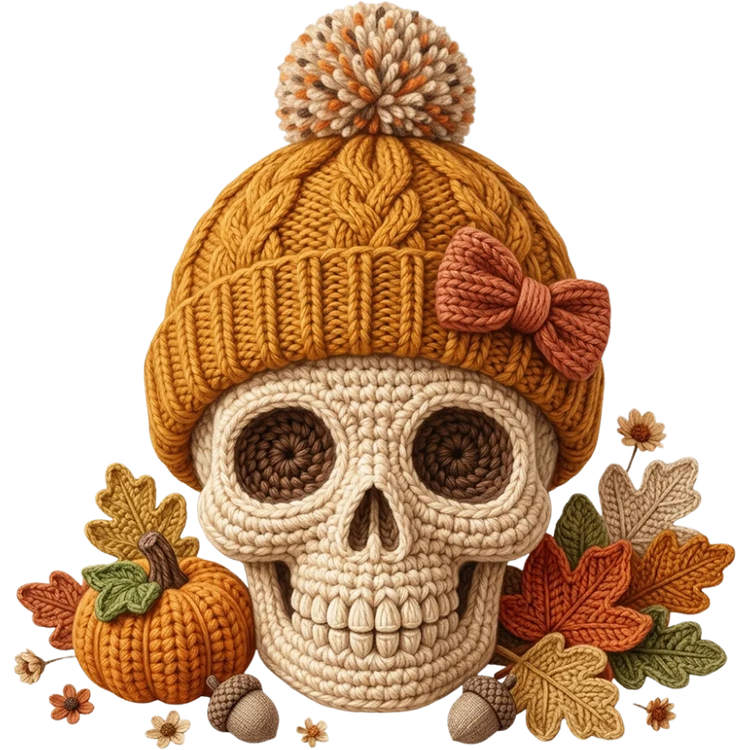 Cozy Knit Fall Skull