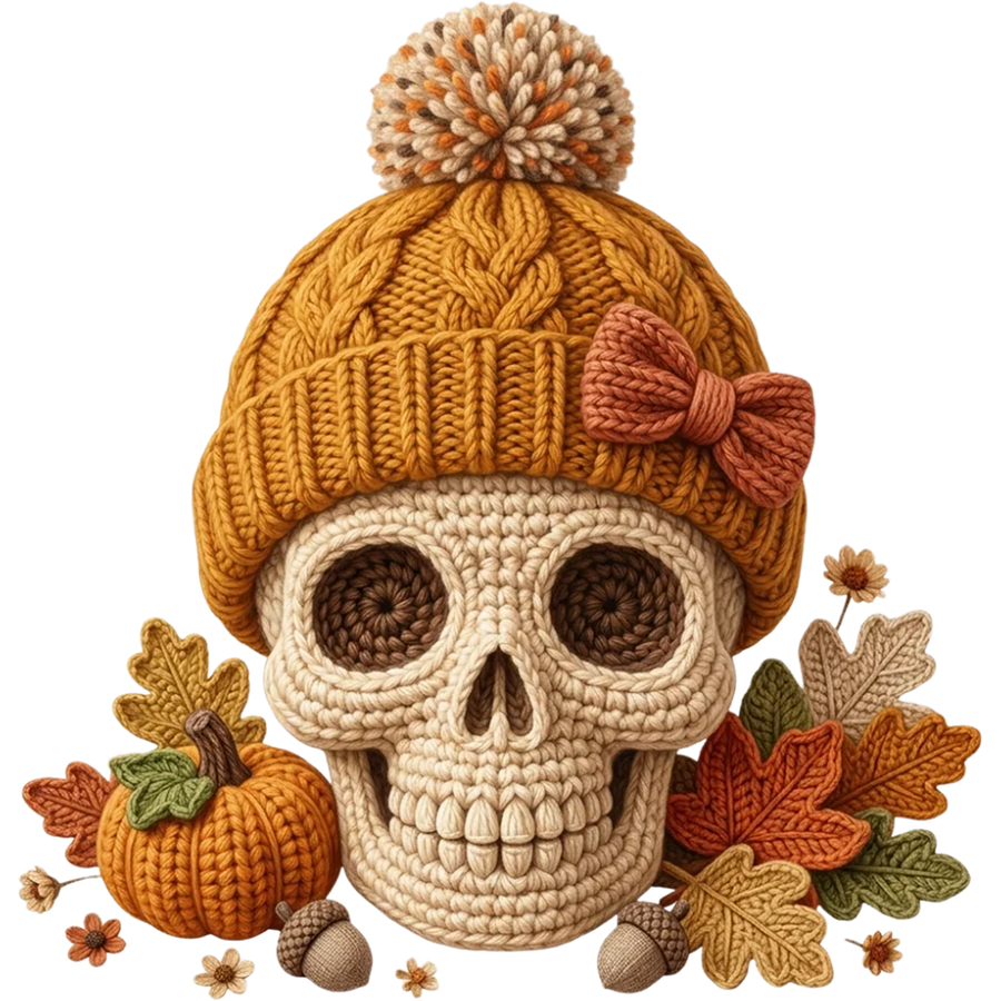 Cozy Knit Fall Skull