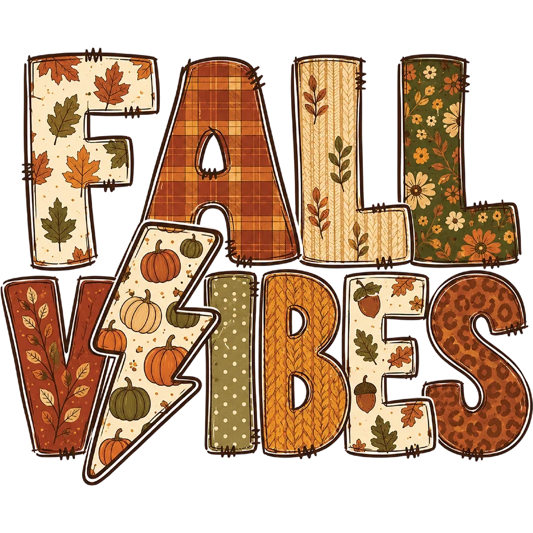 Fall Vibes Patchwork Letters