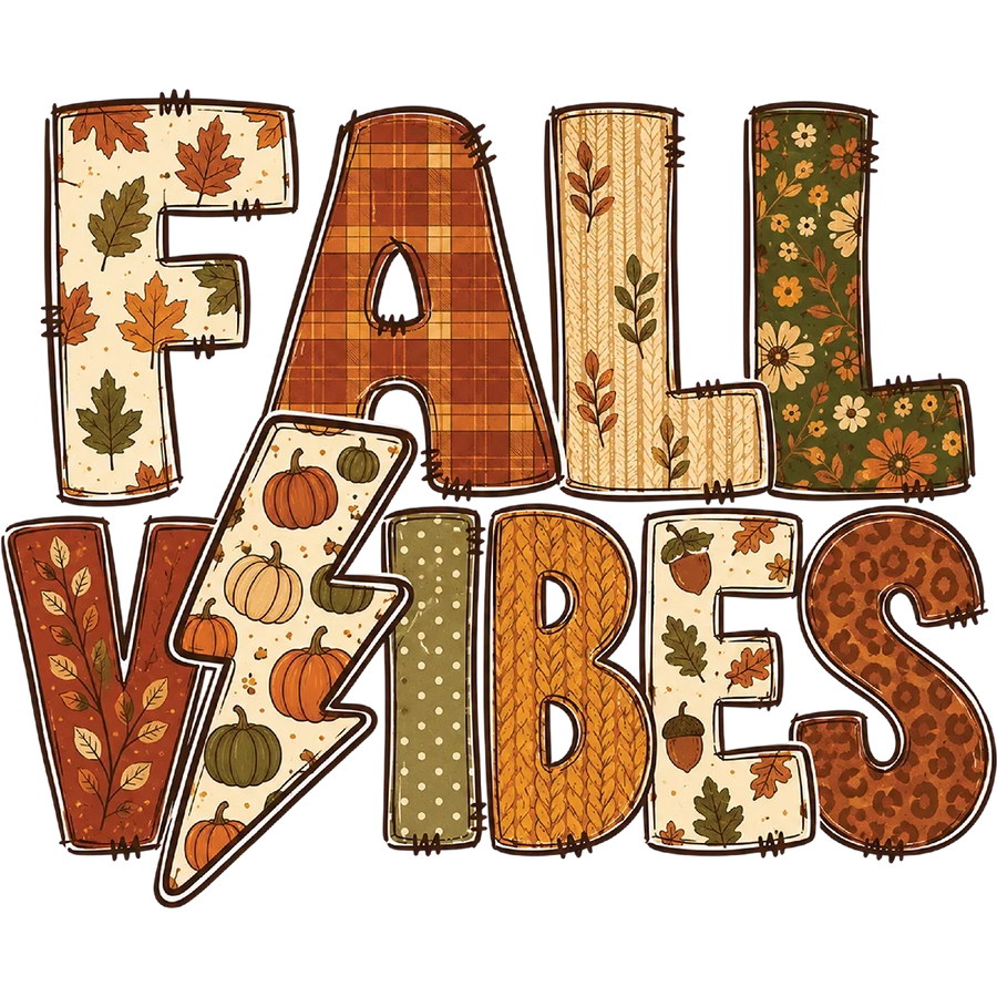 Fall Vibes Patchwork Letters
