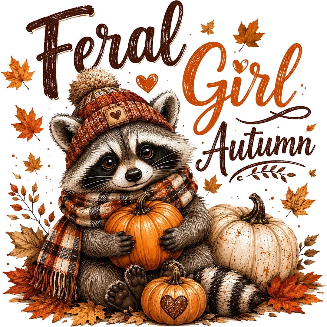 Feral Girl Autumn Raccoon