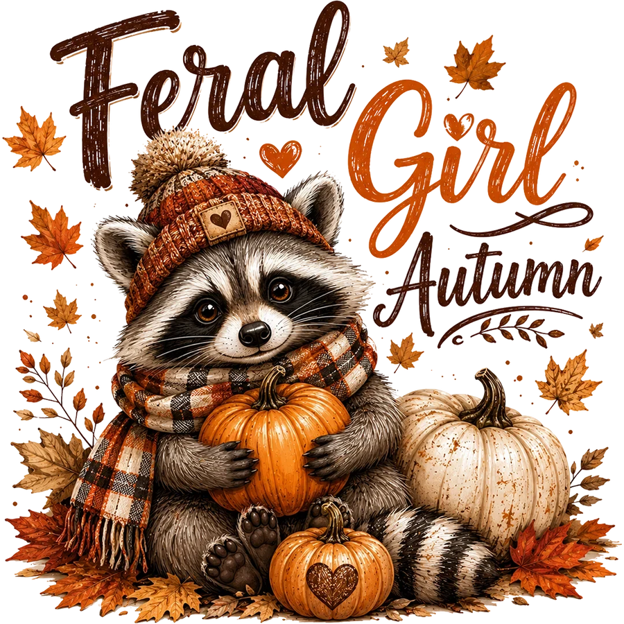 Feral Girl Autumn Raccoon